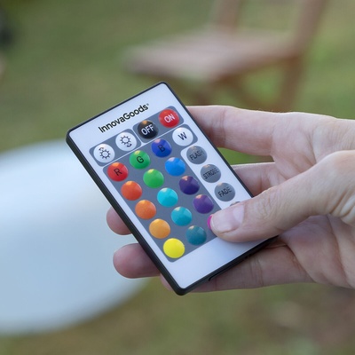 InnovaGoods Pulight - LED Inflatable Ottoman with Remote Control & RGB Lighting (Ø50cm)