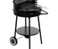 DKD Home Decor Portable Charcoal Barbecue with Wheels - Compact BBQ Grill 59x49.5x82cm - Black Steel Mobile Garden Grill