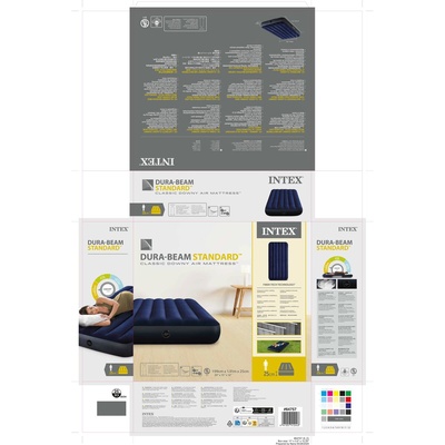 Intex 64757 Dura-Beam Classic Downy Airbed Twin 99x191x25cm - Fiber-Tech Technology