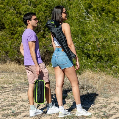 Cafolby Folding Camping Table with Cover - Ultra-Lightweight 48x48cm Textile Table