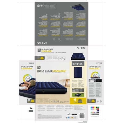 Intex 64759 Dura-Beam Classic Downy Airbed Queen 152x203x25cm - Fiber-Tech Technology