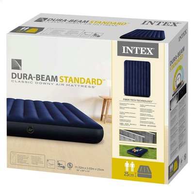 Intex 64759 Dura-Beam Classic Downy Airbed Queen 152x203x25cm - Fiber-Tech Technology