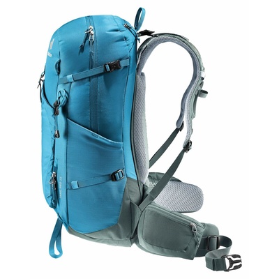 Deuter Trail Pro 33L Hiking Backpack - Blue/Green - Premium Multi-Day Trekking Pack with Airstripes Technology