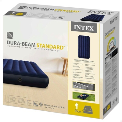 Intex 64757 Dura-Beam Classic Downy Airbed Twin 99x191x25cm - Fiber-Tech Technology