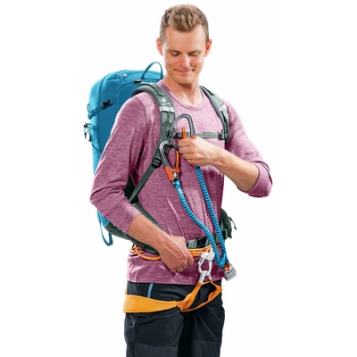 Deuter Trail Pro 33L Hiking Backpack - Blue/Green - Premium Multi-Day Trekking Pack with Airstripes Technology