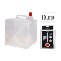 Redcliffs Collapsible Water Tank 10L White/Blue - Space-Saving Camping Water Container with Tap