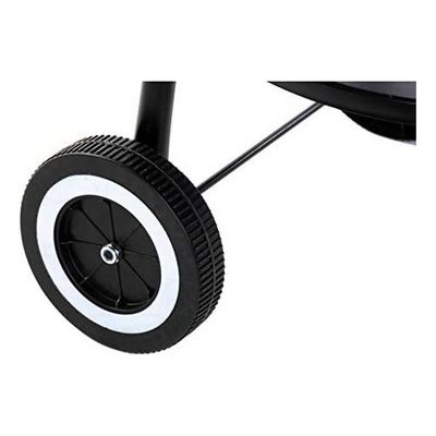 DKD Home Decor Portable Charcoal Barbecue with Wheels - Compact BBQ Grill 59x49.5x82cm - Black Steel Mobile Garden Grill